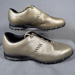 Vintage Gold Nike Air Sport Performance Shoes Womens‎ 8 Golf Traction 314918-701